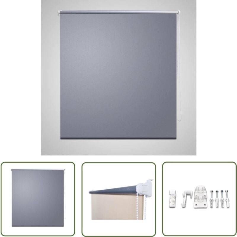 Verdunkelungsrollo Rollo 120 x 230 cm grau - Blickdichtes Rollo - Verdunkelungsrollo - Fensterrollo - Raffstore - Gardine