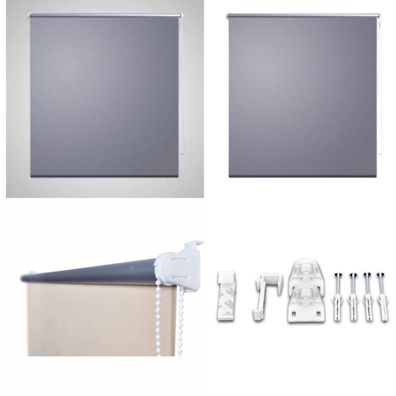 Vidaxl - Verdunkelungsrollo Verdunklungsrollo 160 x 175 cm grau - Verdunkelung Rollo - Fensterrollo - Raffstore - Raumteiler - Schlafzimmer Rollo