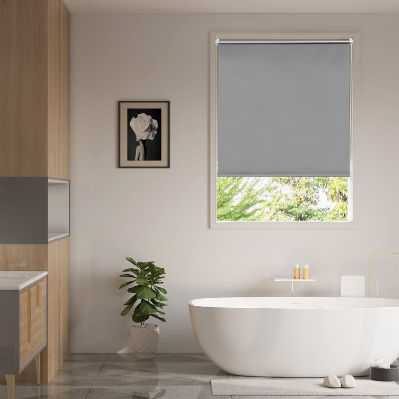 WOLTU Verdunklungsrollo ohne Bohren Klemmfix, Thermorollo Fensterrollo Blickdicht easyfix Verdunkelung Rollos, Sichtschutz und Sonnenchutz für