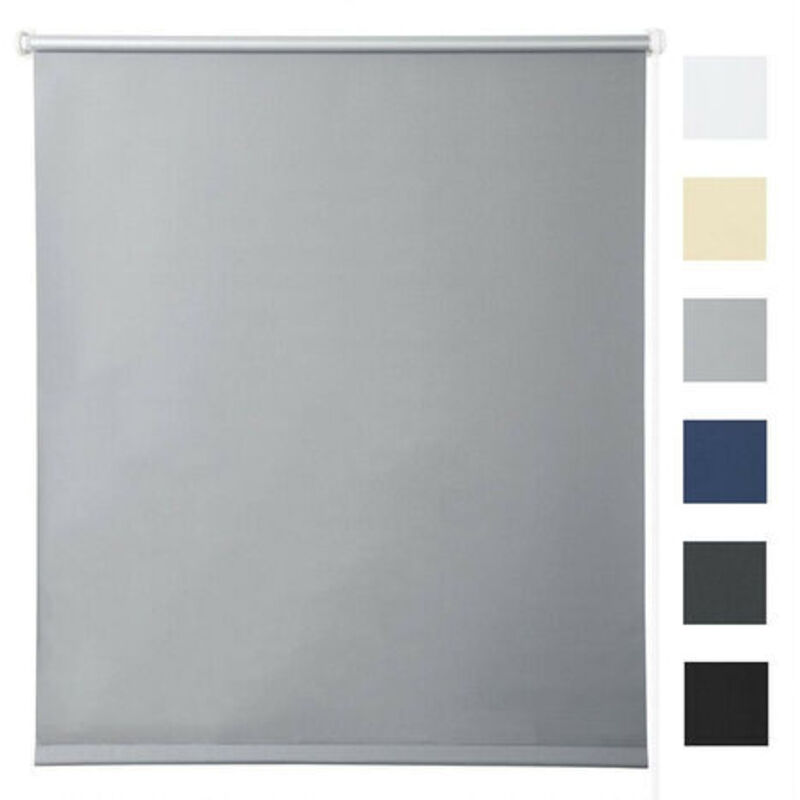 WOLTU Verdunklungsrollo ohne Bohren Grau, Thermorollo Klemmfix Fensterrollo Seitenzugrollo easyfix Verdunkelung Rollos Sichtschutz und Sonnenchutz,