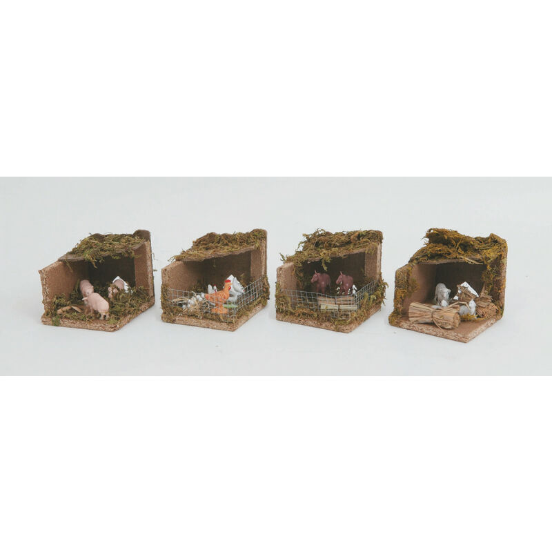 Webmarketpoint - Verfügbarkeit von Tiereinstellungen im Stall Cm.9,5X9,5X9H 4 Mod.Ass. Weihnachtsdekoration