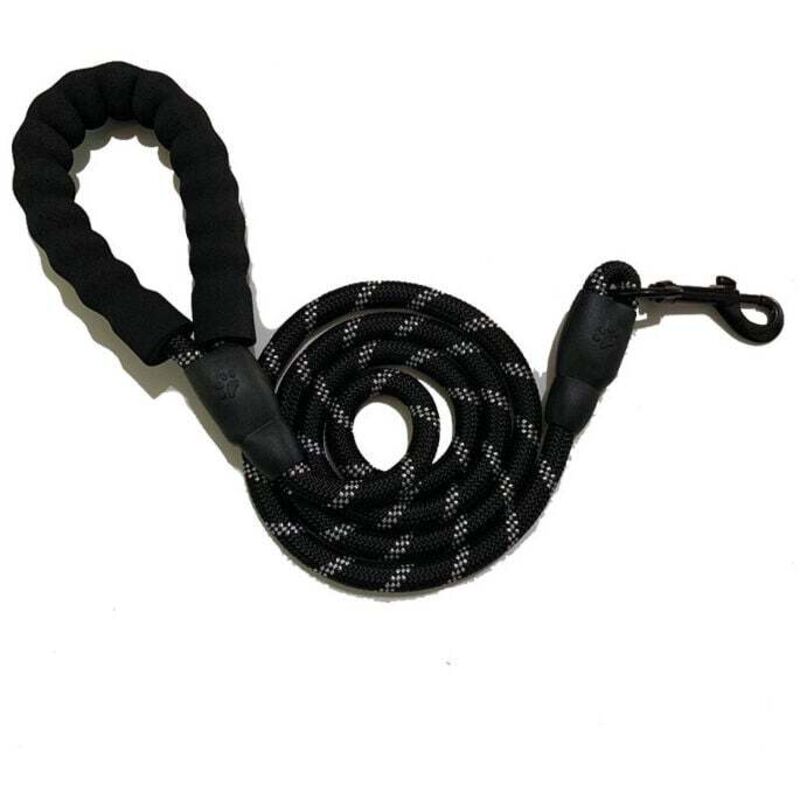 Verlängerte Hundeleine für große, mittelgroße und kleine Hunde, Husky, Golden Retriever, Hundeleine zum Spazierengehen, Schwarz, 2 Meter