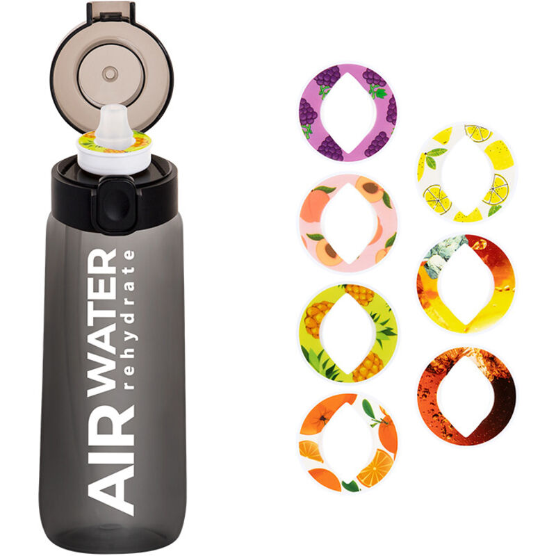 750 ml Trinkflasche für aromatisiertes Wasser: 0 Zucker, 0 Kalorien – inkl. 7 zufälligen Frucht-Aroma-Pods – ideal für Fitness, Sport und