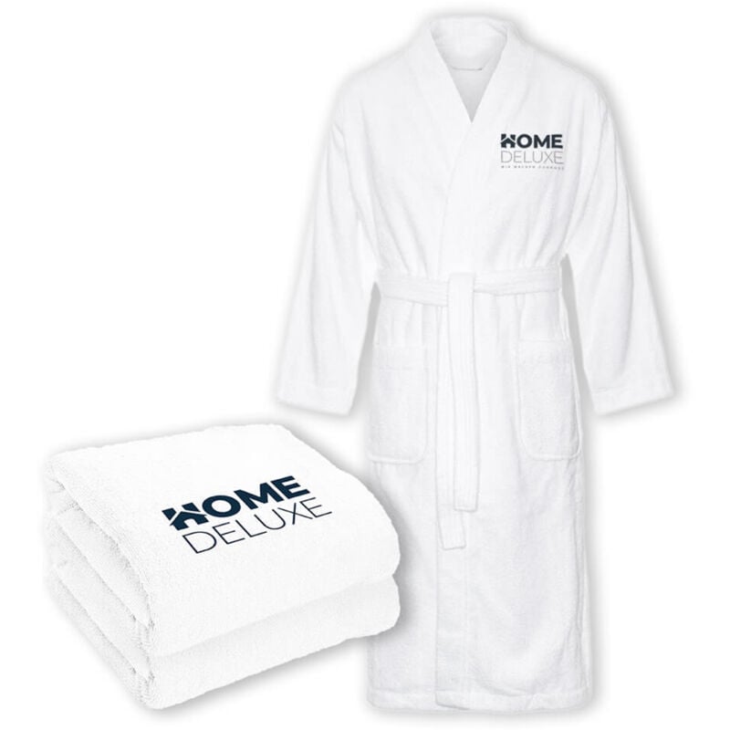 Home Deluxe - Sauna-Set Bademantel und Handtücher noa Größe: l Sauna Set Bademantel Handtuch
