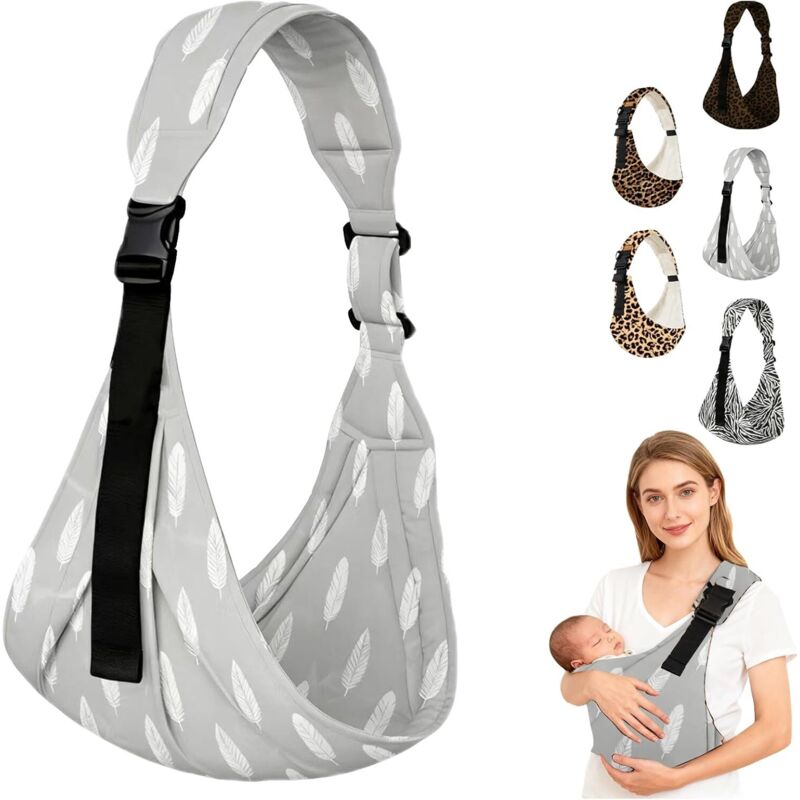 Verstellbare Babytrage für Kleinkinder, physiologische Babytrage, atmungsaktive Seitentrage mit rutschfesten Gurten, Rucksack-Design zum Umwickeln