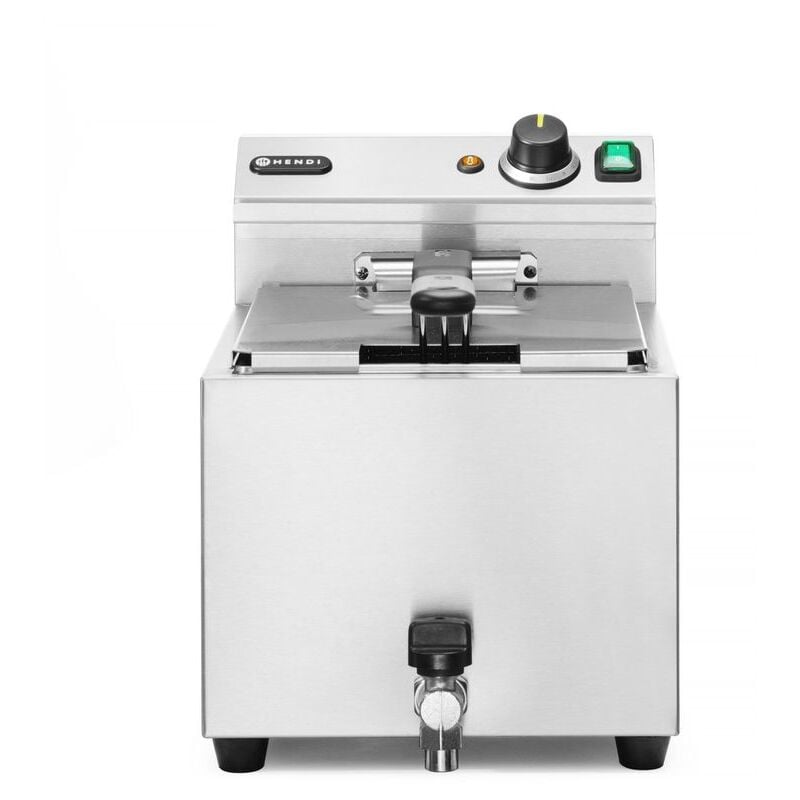 Hendi - Fritteuse xl Profi Line mit Ablasshahn, 10 Liter, Profi Line, 10L, 400V/6600W, 300x680x(H)420mm