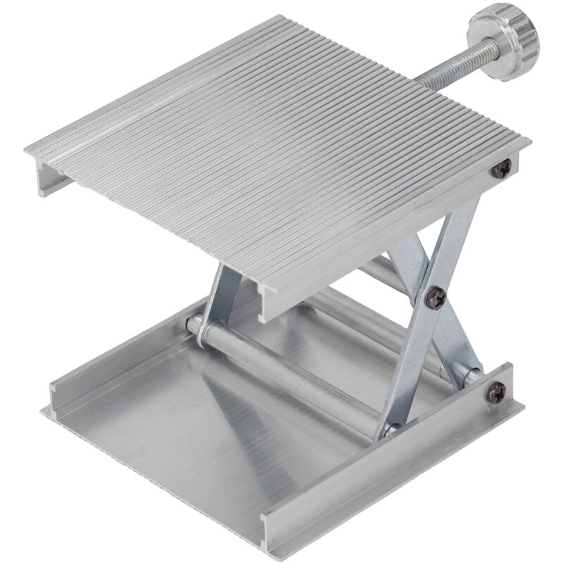 Verstellbare manuelle Hebebühne für Laborzwecke – 90 x 90 mm, silber