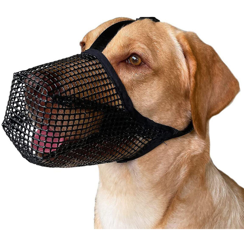 Gabrielle - Verstellbarer Maulkorb für Hunde mit Klettverschlüssen, atmungsaktive Haustiermaske, Trainingsmaulkorb für kleine, mittelgroße und große