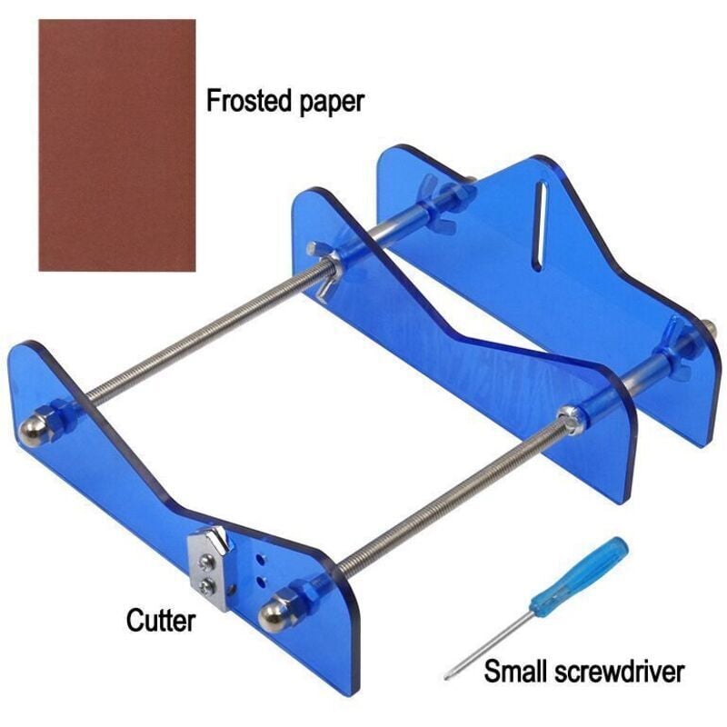 Verstellbares Glasflaschenschneider-Set, DIY-Werkzeug, Edelstahl-Schneidemaschine für Wein, Bier, Schnaps, Whisky, Alkohol, Champagner, Soda, Blau