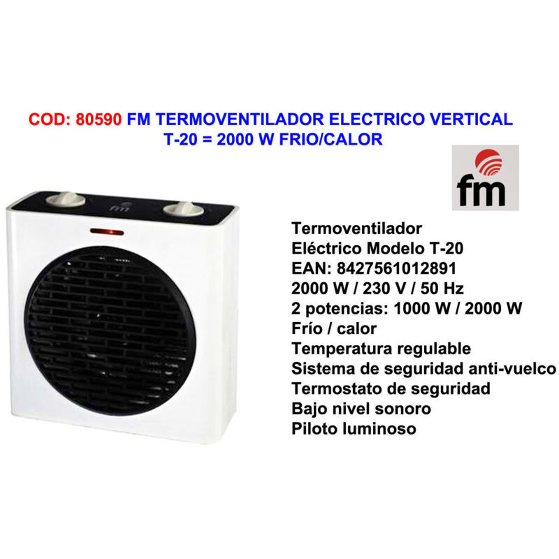 FM - Elektrischer Turmventilator T-20, 2000 w, heiß und kalt