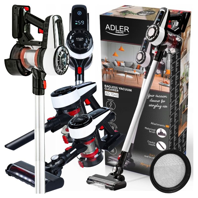 Vertikaler Staubsauger, Beutellos, Kabellos, Handstauger 350 W Adler Ad7048 + Filter Ad7044.1