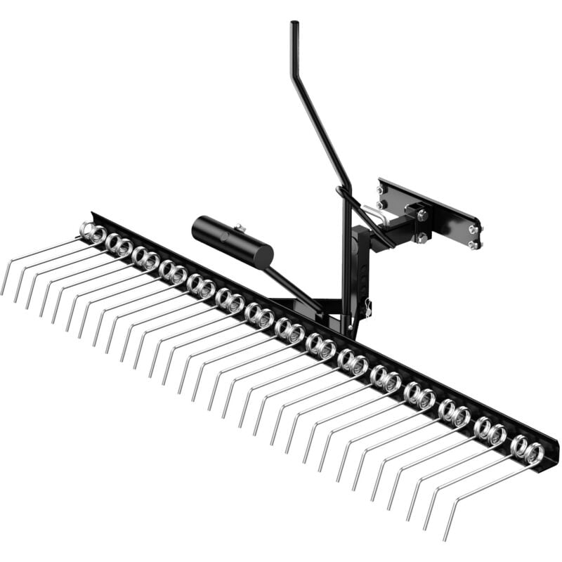 Vertikutierer 120 cm für Aufsitzmäher, Rasenlüfter mit Stahlfedern für Rasentraktor, Rasenvertikutierer zum Rasen lüften und als Moosentferner