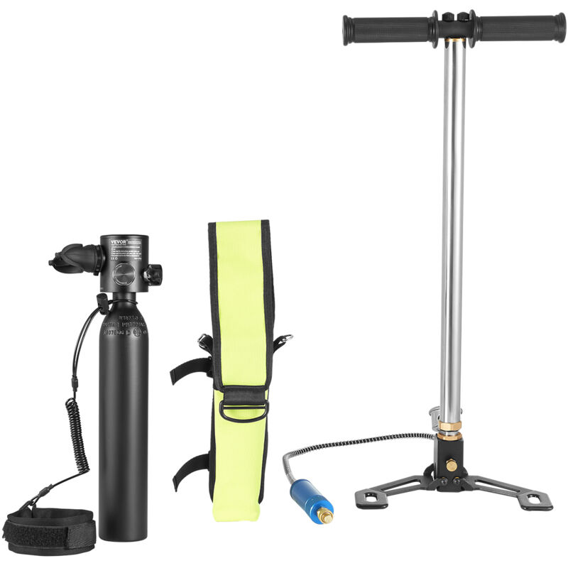 VEVOR 0,5 L Tauchflasche tragbarer Tauchtank, Sauerstoffflasche zum Tauchen, unterstützt 5–10 Minuten Unterwasseratmung, 30 m Tauchtiefe,