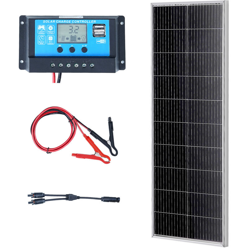 Mophorn - vevor 100W Solarpanel Kit 12V monokristallinen Solarmodul plus Laderegler 8,33A Solaranlage Umwandlungsrate von 23 % Kompatibel mit agm-,
