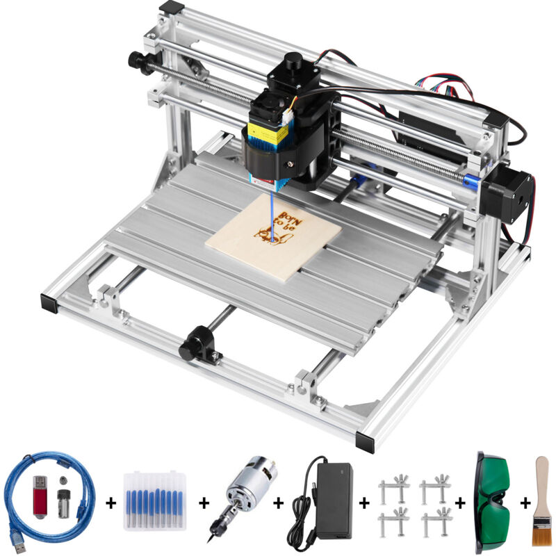 VEVOR 3018 DIY Mini CNC Maschine Graviermaschine 500 mW, Lasergravur Maschine 500 mW, DIY CNC-Maschine-Kit 3018 mit 500 mW GRBL Steuerung