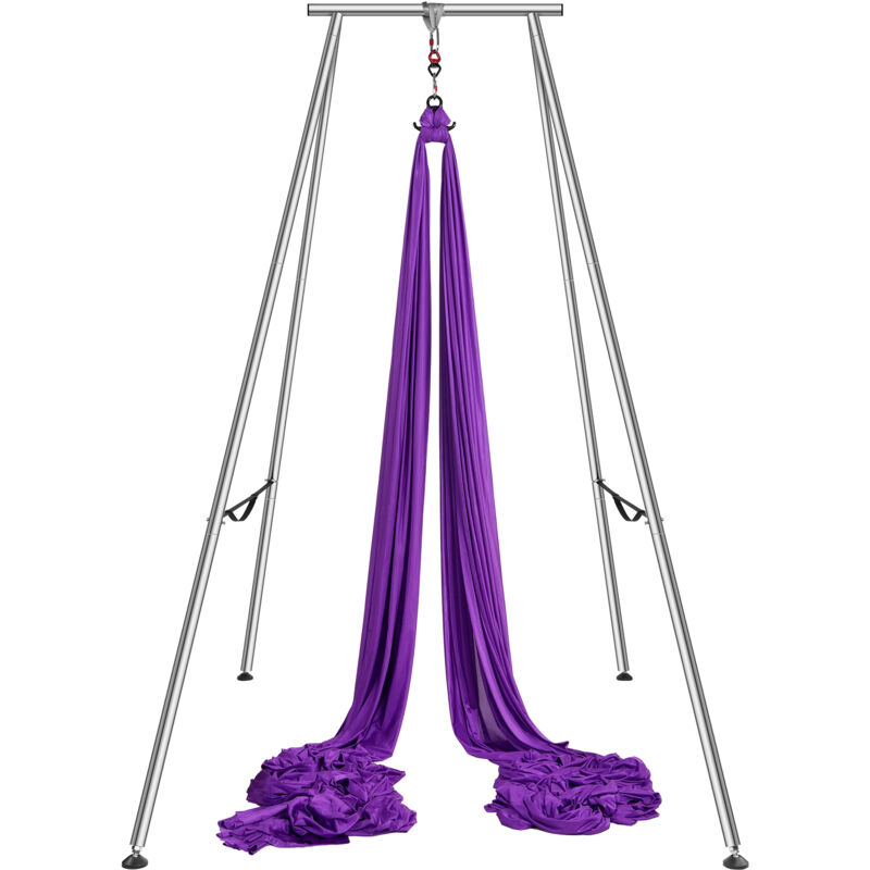 VEVOR Aerial Yoga Hängematte mit Yogarahmen 12 x 2,6 m, Lila Yoga Swing Air Fliegen, Yoga-Schaukel Hammock Swing 250 kg Max. Tragfähigkeit, inkl.