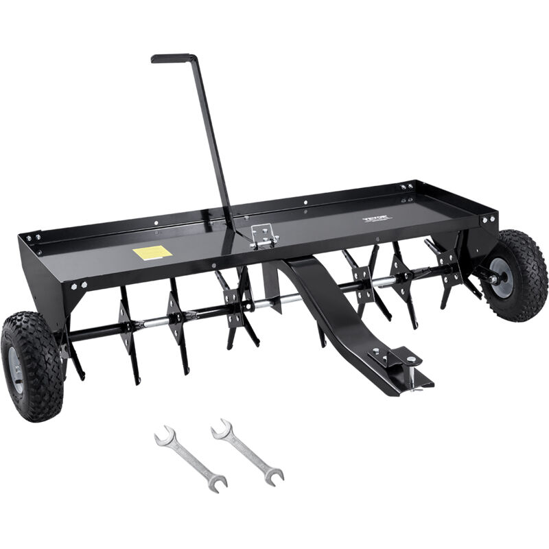 Aerifizierer, 1500x980x885 mm, Rasenbelüfter zum Hinterherziehen mit Universalkupplung, Aufsitzmäher mit abwechselnd angeordneten Eisenspikes,