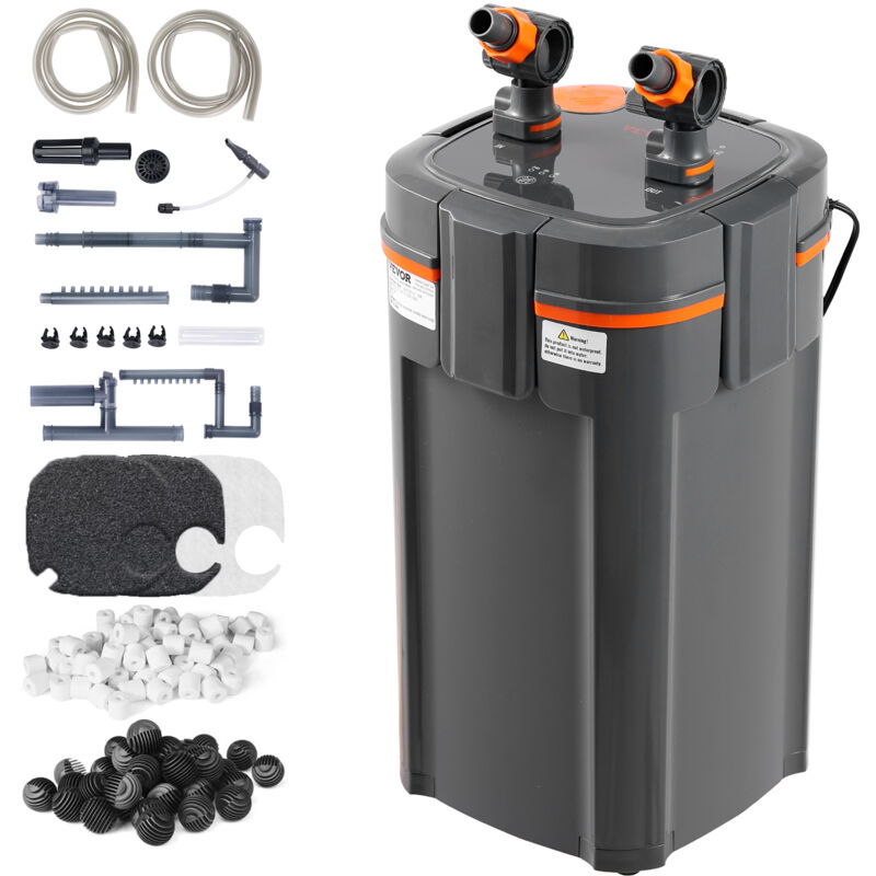 Vevor Aquariumfilter 264GPH, 3-stufiger Kanisterfilter 284L, ultra-leiser interner Aquariumfilter mit UV-Schutz, Tauchkraftfilter mit