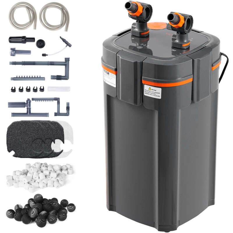 Vevor Aquariumfilter 396 gph, 4-stufiger Kanisterfilter 120 Gallonen, extrem leiser interner Aquariumfilter mit UV-Schutz, tauchfähiger Powerfilter