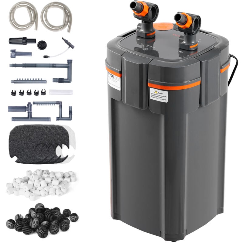 Vevor Aquariumfilter 528 gph, 5-stufiger Kanisterfilter 757,1 l, extrem leiser interner Aquariumfilter mit UV-Schutz, tauchfähiger Powerfilter mit