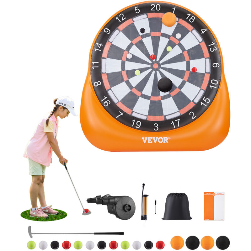 Aufblasbares Fußball-Dartboard, über 1,30 m hohes riesiges Fußball-Dartboard mit 4 Kickbällen & 12 Tennisbällen & Luftpumpe,ideal für riesige