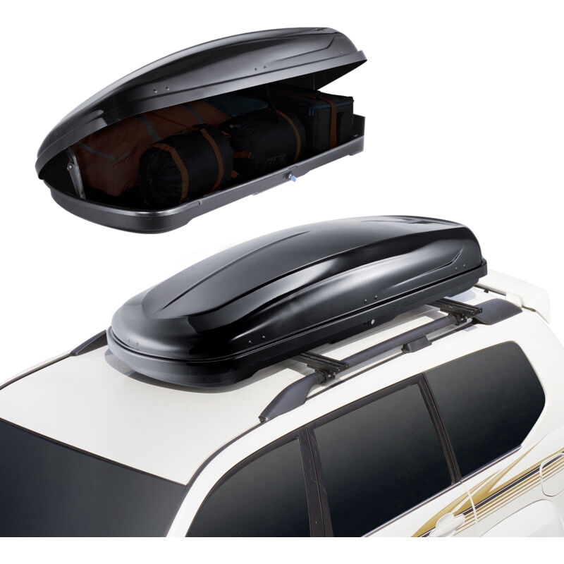 VEVOR Auto Dachbox Dachkoffer Aufbewahrungsbox 220 L, ABS-Hartschalen Dachgepäckträger Aufbewahrungsbox mit beidseitiger Öffnung und 2 verstärkten