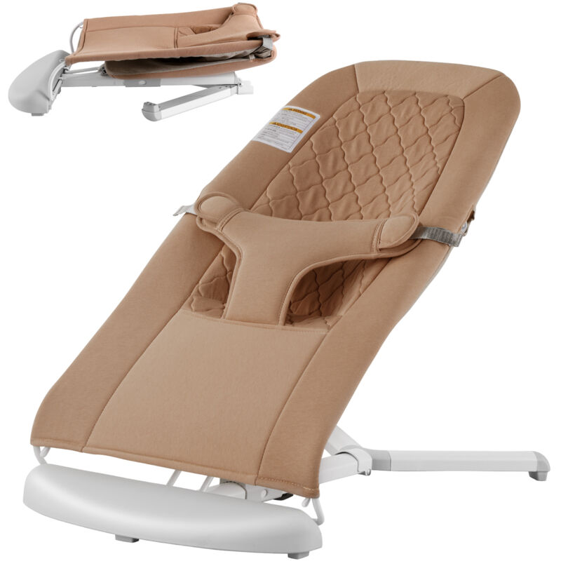 Babywippe, Wippensitz für Babys von 0–9 Monaten, Schaukelsitz für Neugeborene mit 2 Liegewinkeln & 3-Punkt-Gurt, Babyschaukel mit Tragetasche für