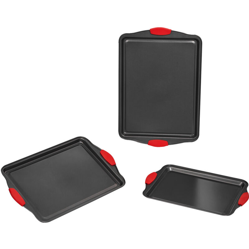 Backformen-Set 3-teilig antihaftbeschichtete Kochgeschirrplatten und -bleche aus Karbonstahl, Backgeschirr-Kochsets für den Küchenofen mit