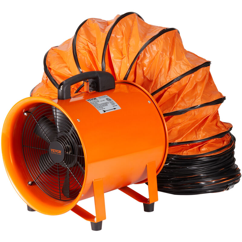 Bauventilator 195-W-AC-Motor Baugebläse 2900 U/min Baulüfter Gebläse 504 L/s (1070 cfm) Axiallüfter mit 8 m Schlauch Axialgebläse 79 dB Geräuschpegel