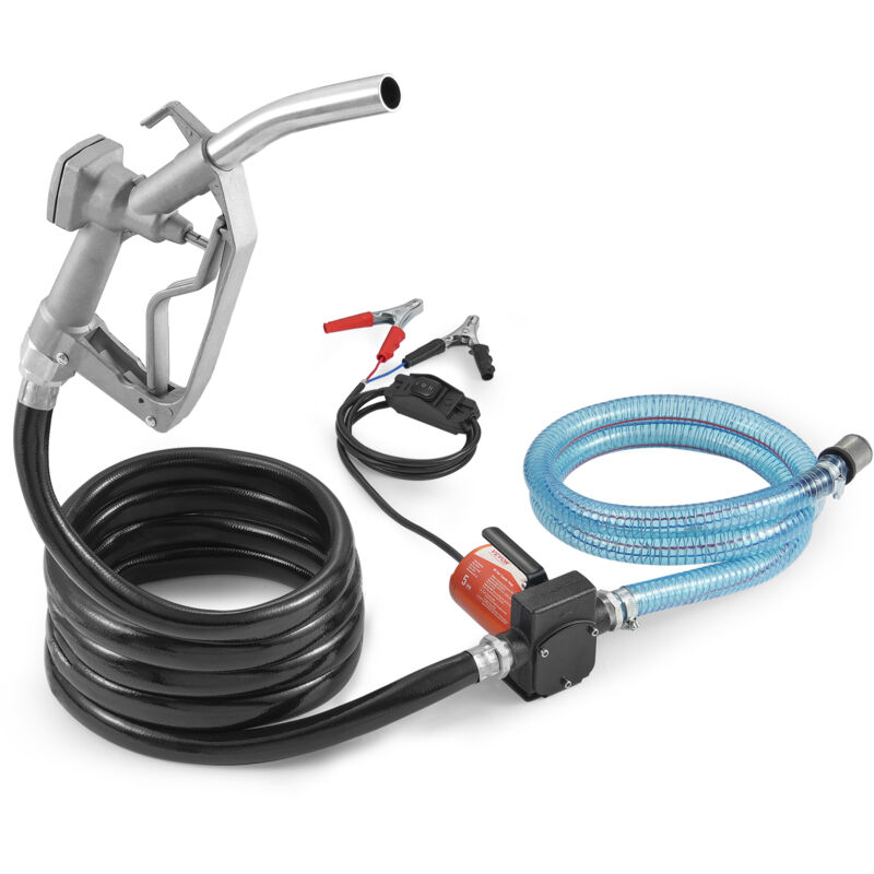 Diesel-Transferpumpe, 12 v dc, 5,3 gpm, 1/10 ps, mit automatischer Abschaltdüse und verlängerten Schläuchen für Benzin-, Diesel-, Kerosin- und