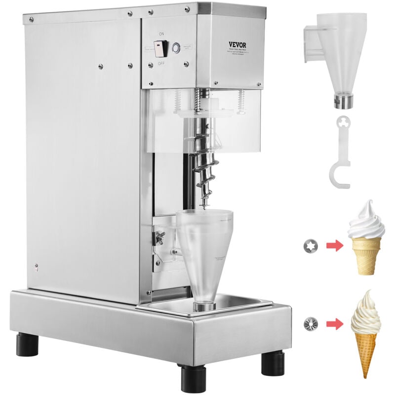 Eiscreme-Mixer, 750 w Hochgeschwindigkeits-Eiscreme-Maschine, Mixer, Rührmaschine 1740 U/min, Eiscreme-Shaker aus Edelstahl 304, langer Griff +