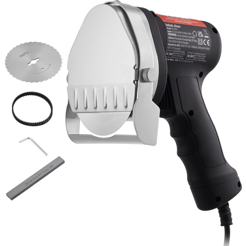 VEVOR Elektrisches Schawarma-Messer, 80 W, Türkisches Kebab-Messer, Kommerzieller Gyro-Schneider aus Edelstahl, Döner-Kebab-Fleischschneider mit 2