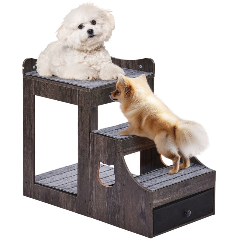 Etagenbett für Haustiere mit abnehmbarer Treppe,Fenstersitzstange für H&e/Katzen mit Stauraum,mehrstufiges Bett,Fenstersitzstange,Schlafcouch für