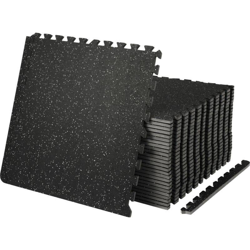 Mophorn - vevor EVA-Schaum-Fußmatten, Fitnessstudio-Bodenbelag-Set, 61 x 61 cm, Schwarz, 25-teiliges Rutschfeste Ineinandergreifende