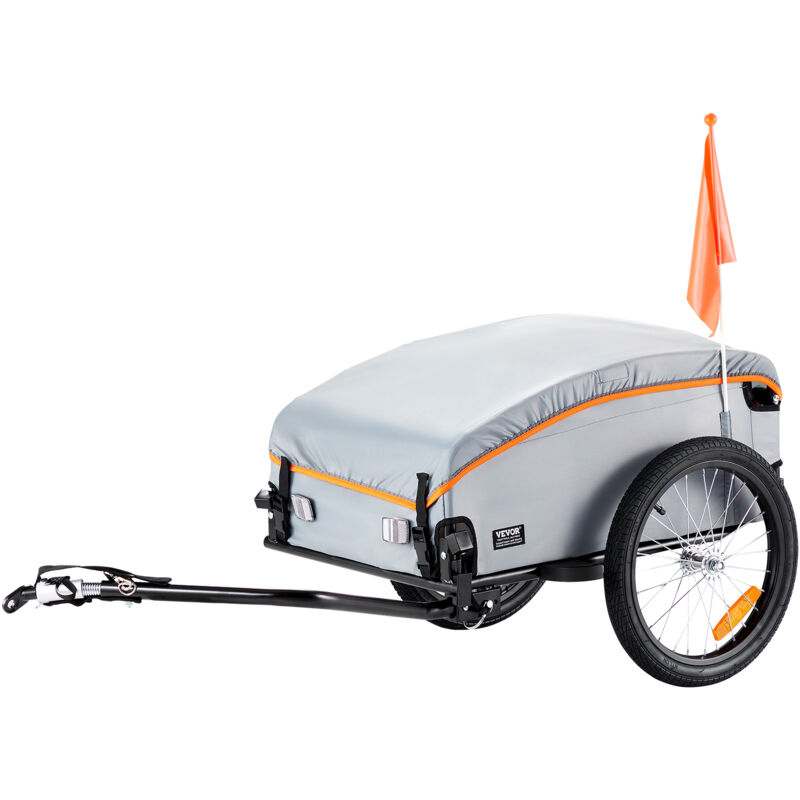 VEVOR Fahrradanhänger 45 kg, Lastenanhänger 1350 x 630 x 525 mm, Transportanhänger, faltbarer Fahrrad Lastenanhänger kompakter Stauraum mit
