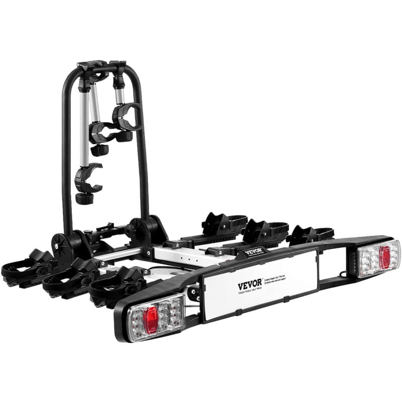 Faltbarer Fahrradträger Kupplungs-Fahrradträger für 5 cm Aufnahme, Heckträger Radträger für 3 Fahrräder bis 65 kg Tragkraft, abschließbarer