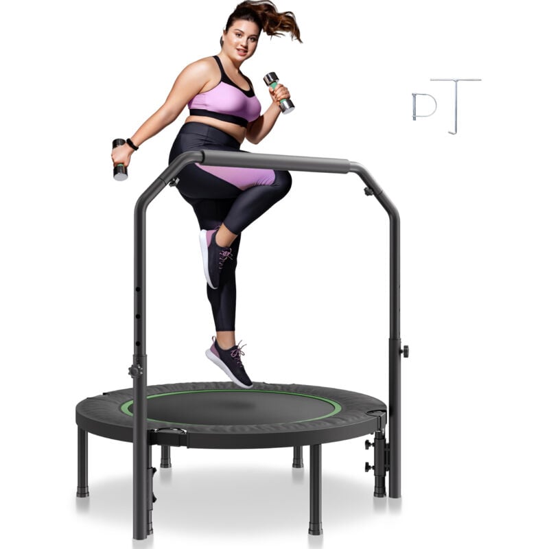 Faltbares Mini-Trampolin Fitness-Rebounder 1027 mm, 150 kg belastbares Tainingstrampolin, Rebounder Sport Trampolin Gartentrampolin mit 4-stufig