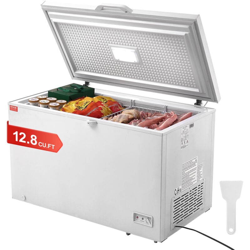 Mophorn - vevor Gefriertruhe, 345 l Tiefkühltruhe & 4 Herausnehmbare Körbe, Freistehende Gewerbliche Gefriertruhe mit Offener Tür von Oben &