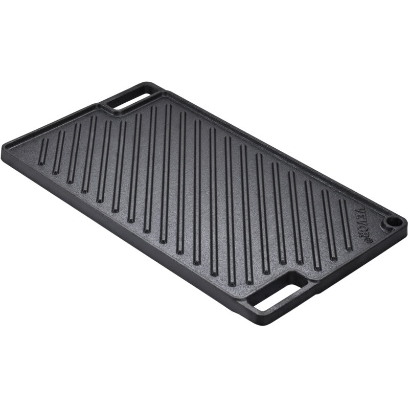 VEVOR Gusseisen Grillplatte BBQ Wendeplatte 425x246x16mm Grill-Zubehör Pro, Hochwertige Gusseisen-Herdplatte mit einer Dicke von 3,3 mm, aus einem