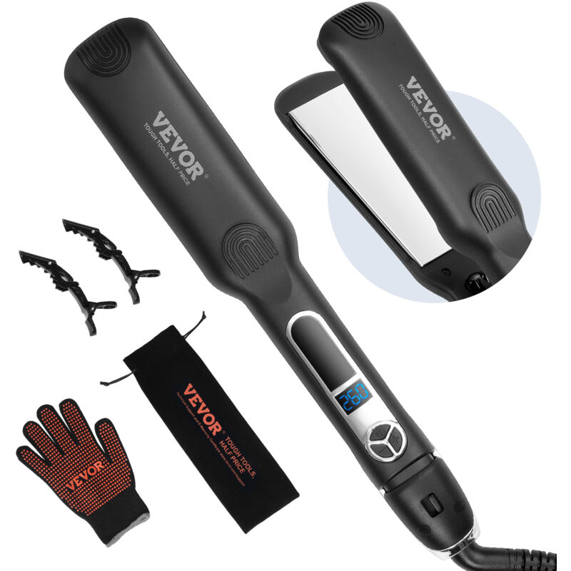 Haarglätter, 4 cm Titan-Glätteisen, Haareisen mit negativen Ionen, LCD-Display und 25 Temperaturstufen – 210 °f (ca. 99 °c) bis 450 °f (ca. 232 °c),