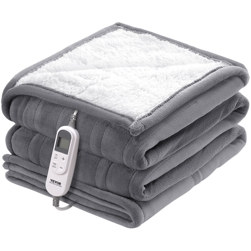 VEVOR Heizdecke, 150 x 200 cm, Queen-Size, elektrische Überwurfdecke aus weicher Flanell-Lammwolle, Heizdecke mit 9 Zeiteinstellungen und 6