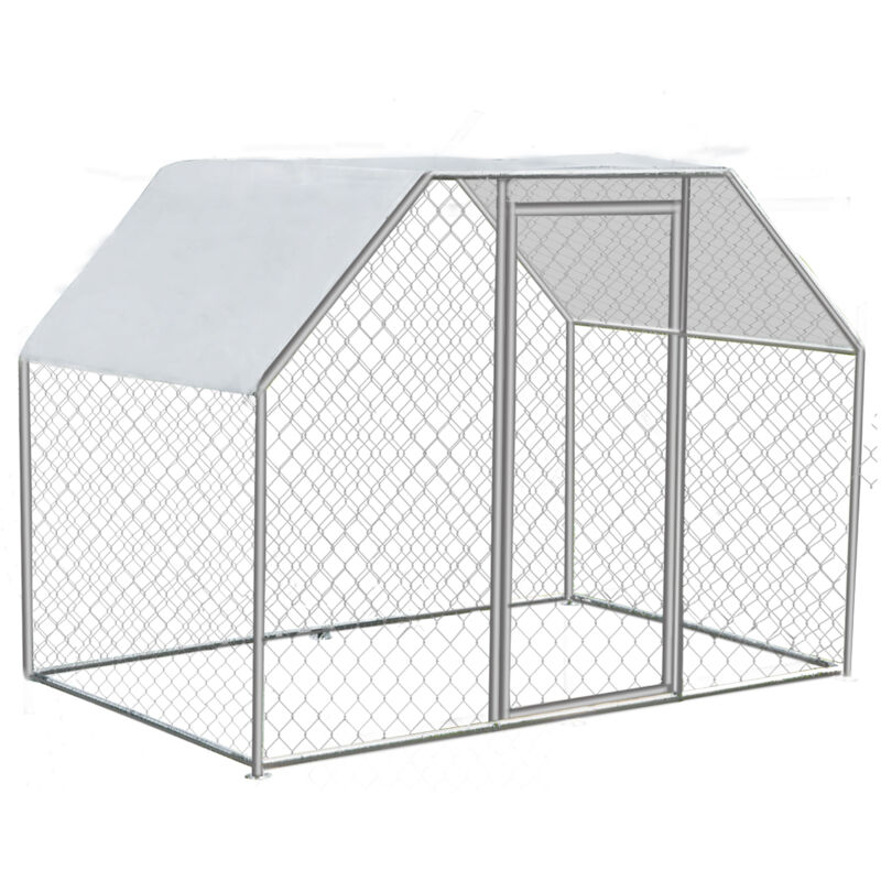 VEVOR Hühnerstall Außengehege Kleintierstall aus verzinktem Stahl Outdoor Geflügelstall für Hühnerkäfig Kleintiere Vogelkäfig Haustierkäfig (2,9 x