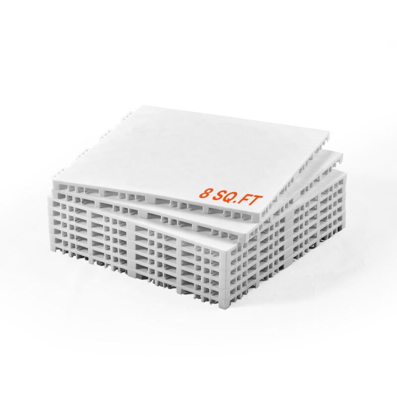 Hockey-Bodenbelag, 315 x 315 mm, ineinander greifende Mehrzweck-Bodenfliesen, 8 Stück, Tanzbodenfliesen, Hockey-Trainingsbrett zum Schießen, Grau und