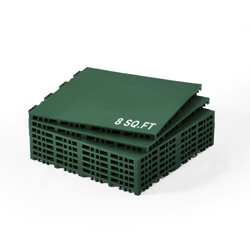 VEVOR Hockey-Bodenbelag, 315 x 315 x 16 mm, ineinander greifende Mehrzweck-PP-Bodenfliesen, 8 Stück, Tanzbodenfliesen, Hockey-Trainingsbrett zum