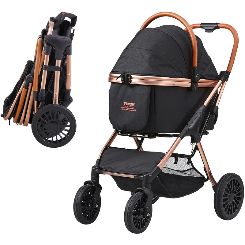 Mophorn - vevor Hundebuggy 59x85x105cm Hundewagen 30kg Tragfähigkeit Faltbarer Hundetrolley Aluminium-Rahmen 800D Oxford-Gewebe Nylon-Netzfenster 4