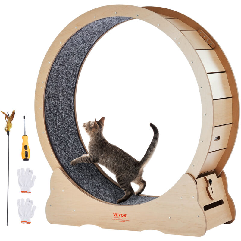 VEVOR Katzenlaufrad, 1100 mm, Katzenlaufband, mit abnehmbarem Laufband, Katzen-Teaser zum Laufen, Gehen, Training, geeignet für die meisten Katzen