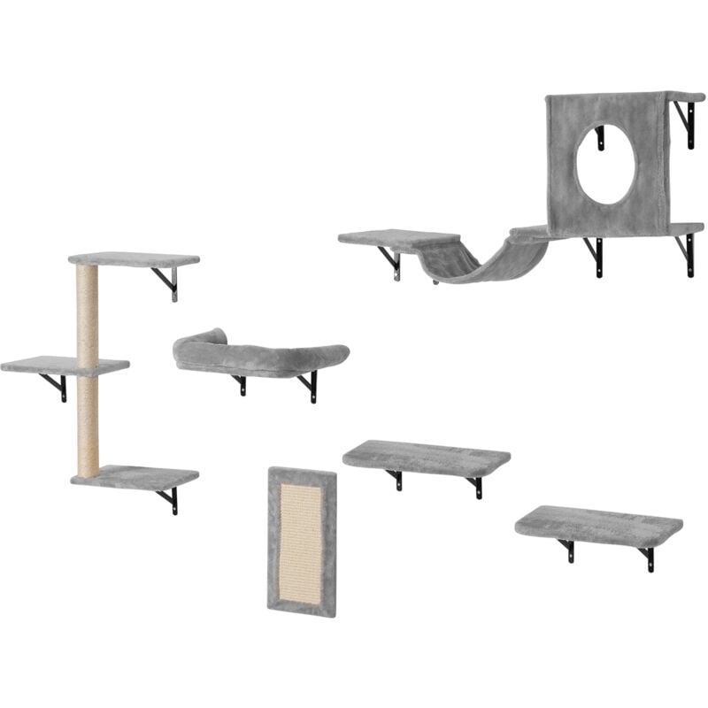 VEVOR Katzenregale zur Wandmontage, Katzenwandregale und Sitzstangen mit Sprungbrettern, Hängematte, Sofa, Katzenbaum & Katzengriff, Katzenmöbel und