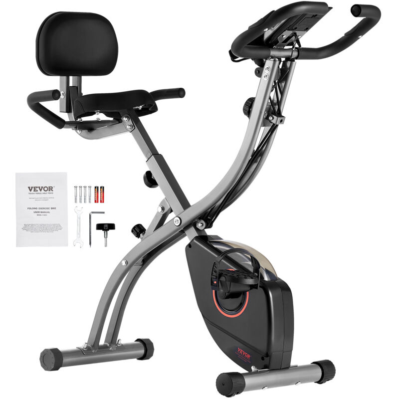 VEVOR Klappbares Heimtrainer-Fahrrad, faltbares Fitness-Heimtrainer-Fahrrad, einstellbarer magnetischer Widerstand, Indoor-Fahrrad für das Training