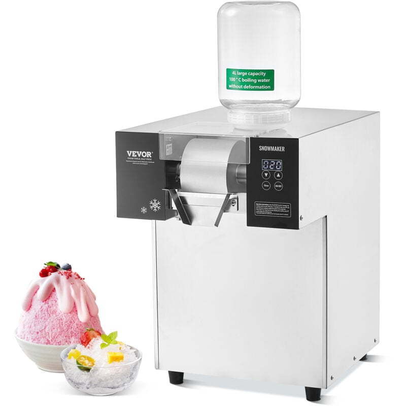 VEVOR Kommerzielle Schneeflocken-Eismaschine Schneeeisbereiter, 175 kg / 24 Std. Schneeflocken-Eismaschine, Eisrasierer elektrischer