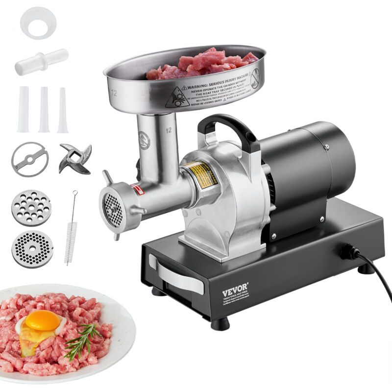 Vevor - kommerzieller elektrischer Fleischwolf Wurstmaschine 4,08 kg/Min. 550 w, industrieller Fleischwolf mit Klinge & Mahlplatte, multifunktionaler